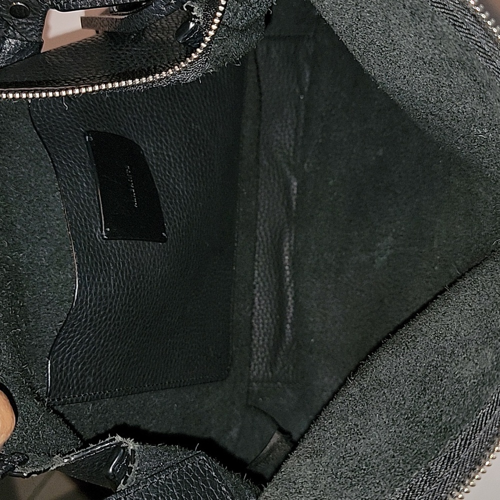ALLSAINTS MORI BLACK PEBBLED LEATHER TOP HANDLE CROSSBODY/SHOULDER BAG - Picture 14 of 16